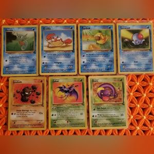Vintage Pokémon Fossil Base Set Lot of 7 Psyduck Horsea Tentacool